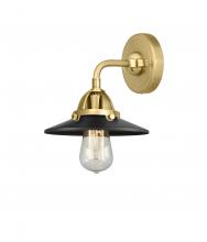  288-1W-SG-M6-BK - Railroad - 1 Light - 8 inch - Satin Gold - Sconce