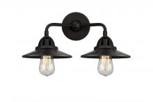  288-2W-BK-M6-BK - Railroad - 2 Light - 16 inch - Matte Black - Bath Vanity Light