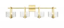  312-4W-SG-CL - Striate - 4 Light - 33 inch - Satin Gold - Bath Vanity Light