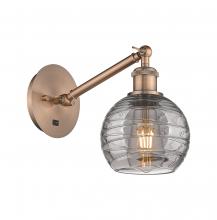  317-1W-AC-G1213-6SM - Athens Deco Swirl - 1 Light - 6 inch - Antique Copper - Sconce