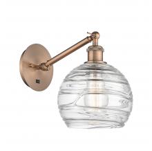 Innovations Lighting 317-1W-AC-G1213-8-LED - Athens Deco Swirl - 1 Light - 8 inch - Antique Copper - Sconce