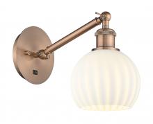  317-1W-AC-G1217-6WV - White Venetian - 1 Light - 6 inch - Antique Copper - Sconce