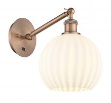  317-1W-AC-G1217-8WV - White Venetian - 1 Light - 8 inch - Antique Copper - Sconce