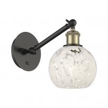  317-1W-BAB-G1216-6WM - White Mouchette - 1 Light - 6 inch - Black Antique Brass - Sconce