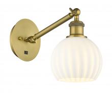  317-1W-BB-G1217-6WV - White Venetian - 1 Light - 6 inch - Brushed Brass - Sconce