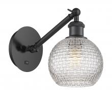  317-1W-BK-G122C-6CL - Athens - 1 Light - 6 inch - Matte Black - Sconce