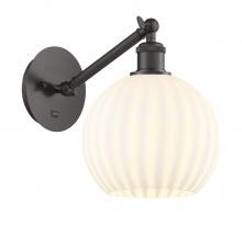  317-1W-OB-G1217-8WV - White Venetian - 1 Light - 8 inch - Oil Rubbed Bronze - Sconce