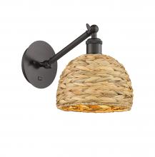 Innovations Lighting 317-1W-OB-RBD-8-NAT - Woven Rattan - 1 Light - 8 inch - Oil Rubbed Bronze - Sconce