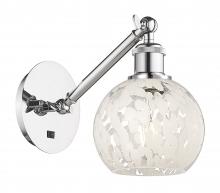  317-1W-PC-G1216-6WM - White Mouchette - 1 Light - 6 inch - Polished Chrome - Sconce