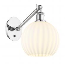  317-1W-PC-G1217-8WV - White Venetian - 1 Light - 8 inch - Polished Chrome - Sconce