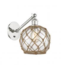  317-1W-PN-G122-8RB - Farmhouse Rope - 1 Light - 8 inch - Polished Nickel - Sconce