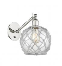  317-1W-PN-G122-8RW - Farmhouse Rope - 1 Light - 8 inch - Polished Nickel - Sconce