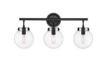  351-3W-BK-CL-LED - Span - 3 Light - 25 inch - Matte Black - Bath Vanity Light