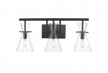  354-3W-BK-CL-LED - Colden - 3 Light - 24 inch - Matte Black - Bath Vanity Light