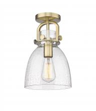 Innovations Lighting 410-1F-BB-G412-8SDY - Newton Bell - 1 Light - 8 inch - Brushed Brass - Flush Mount