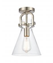 Innovations Lighting 410-1F-SN-G411-8CL - Newton Cone - 1 Light - 8 inch - Satin Nickel - Flush Mount