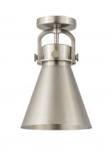  410-1F-SN-M411-8SN - Newton Cone - 1 Light - 8 inch - Satin Nickel - Flush Mount