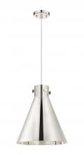  410-1PL-PN-M411-14PN - Newton Cone - 1 Light - 14 inch - Polished Nickel - Cord hung - Pendant