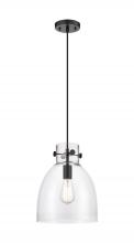  410-1PM-BK-G412-10CL - Newton Bell - 1 Light - 10 inch - Matte Black - Cord hung - Pendant