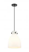 Innovations Lighting 410-1PM-BK-G412-10WH - Newton Bell - 1 Light - 10 inch - Matte Black - Cord hung - Pendant