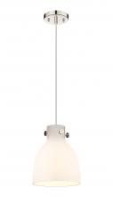  410-1PS-PN-G412-8WH - Newton Bell - 1 Light - 8 inch - Polished Nickel - Cord hung - Pendant