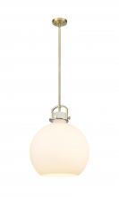  410-1SL-BB-G410-16WH - Newton Sphere - 1 Light - 16 inch - Brushed Brass - Pendant