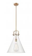  410-1SL-BB-G411-16CL - Newton Cone - 1 Light - 16 inch - Brushed Brass - Pendant