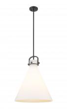 Innovations Lighting 410-1SL-BK-G411-18WH - Newton Cone - 1 Light - 18 inch - Matte Black - Pendant