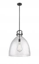  410-1SL-BK-G412-18SDY - Newton Bell - 1 Light - 18 inch - Matte Black - Pendant