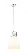  410-1SM-PN-G412-10WH - Newton Bell - 1 Light - 10 inch - Polished Nickel - Mini Pendant