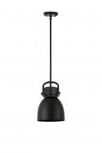  410-1SS-BK-M412-8BK - Newton Bell - 1 Light - 8 inch - Matte Black - Mini Pendant