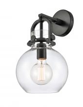  410-1W-BK-G410-8CL - Newton Sphere - 1 Light - 8 inch - Matte Black - Sconce