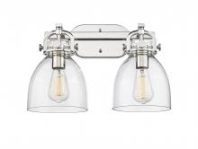 Innovations Lighting 410-2W-PN-G412-7CL - Newton Bell - 2 Light - 17 inch - Polished Nickel - Bath Vanity Light