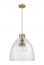  410-3PL-BB-G412-18SDY - Newton Bell - 3 Light - 18 inch - Brushed Brass - Cord hung - Pendant