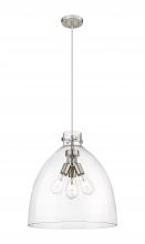  410-3PL-SN-G412-18CL - Newton Bell - 3 Light - 18 inch - Satin Nickel - Cord hung - Pendant