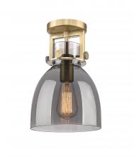 Innovations Lighting 411-1F-BB-G412-8SM - Newton Bell - 1 Light - 8 inch - Brushed Brass - Flush Mount