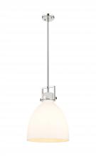  411-1SL-PN-G412-14WH - Newton Bell - 1 Light - 14 inch - Polished Nickel - Pendant