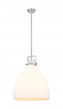 Innovations Lighting 411-1SL-SN-G412-18WH - Newton Bell - 1 Light - 18 inch - Satin Nickel - Pendant