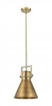 Innovations Lighting 411-1SM-BB-M411-10BB - Newton Cone - 1 Light - 10 inch - Brushed Brass - Mini Pendant