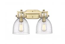 Innovations Lighting 411-2W-BB-G412-7SDY - Newton Bell - 2 Light - 17 inch - Brushed Brass - Bath Vanity Light