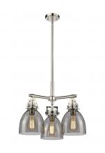 Innovations Lighting 411-3CR-PN-G412-7SM - Newton Bell - 3 Light - 21 inch - Polished Nickel - Pendant