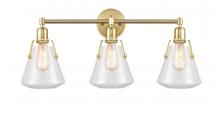  422-3W-SB-7CL - Luna - 3 Light - 29 inch - Satin Brass - Bath Vanity Light