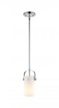  423-1S-PC-G423-7WH - Pilaster II Cylinder - 1 Light - 7 inch Long Glass - Polished Chrome - Pendant