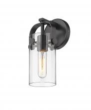  423-1W-BK-4CL-LED - Pilaster - 1 Light - 7 inch long Glass - Matte Black - Sconce