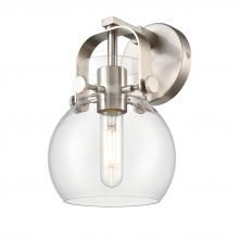  423-1W-SN-G410-6CL - Pilaster II Sphere - 1 Light - 7 inch - Satin Nickel - Sconce