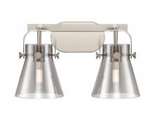 Innovations Lighting 423-2W-SN-G411-6SM - Pilaster II Cone - 2 Light - 17 inch - Satin Nickel - Bath Vanity Light