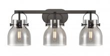 Innovations Lighting 423-3W-BK-G412-6SM - Pilaster II Bell - 3 Light - 27 inch - Matte Black - Bath Vanity Light