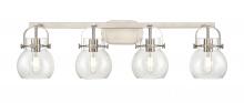  423-4W-SN-G410-6CL - Pilaster II Sphere - 4 Light - 37 inch - Satin Nickel - Bath Vanity Light