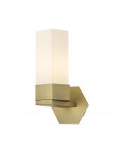  427-1W-BB-G427-9WH - Claverack - 1 Light - 6 inch - Brushed Brass - Sconce