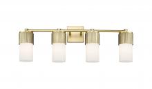  428-4W-BB-G428-7WH - Bolivar - 4 Light - 31 inch - Brushed Brass - Bath Vanity Light